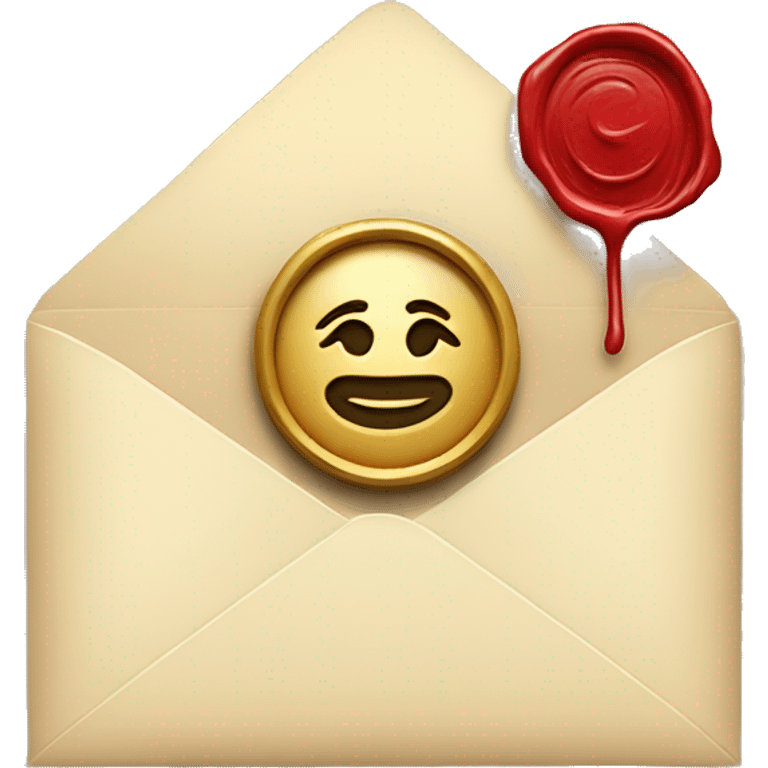 an beautiful envelope with a vintage luxury wax seal emoji