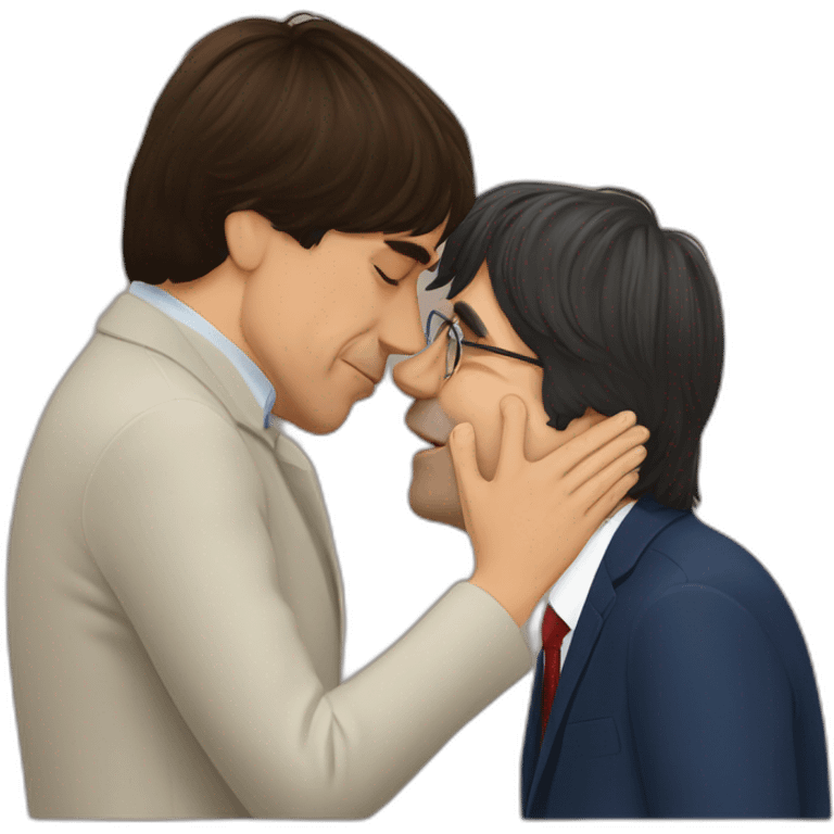 pedro sanchez kissing Puigdemont emoji