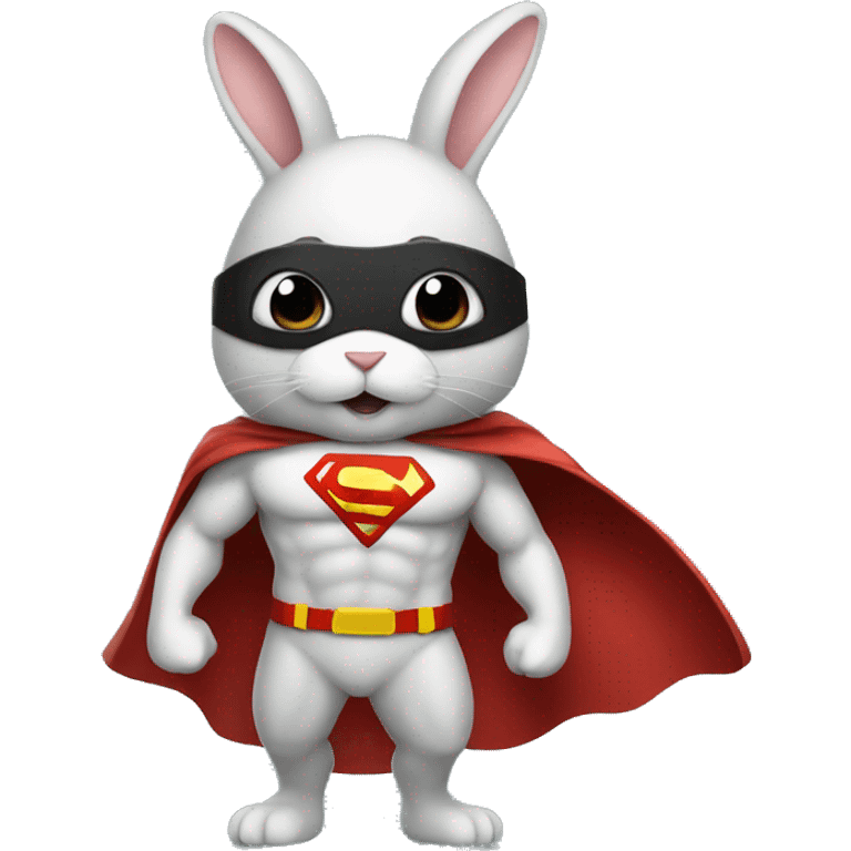 Rabbit dressed as super hero emoji