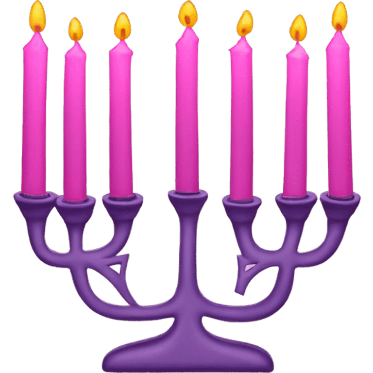 Pink Hanukkah which has 9 total candles emoji