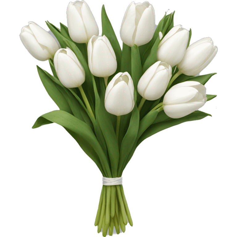 bouquet of white tulips emoji