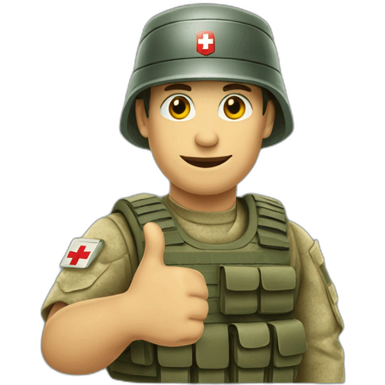 swiss army soldier thumb up emoji