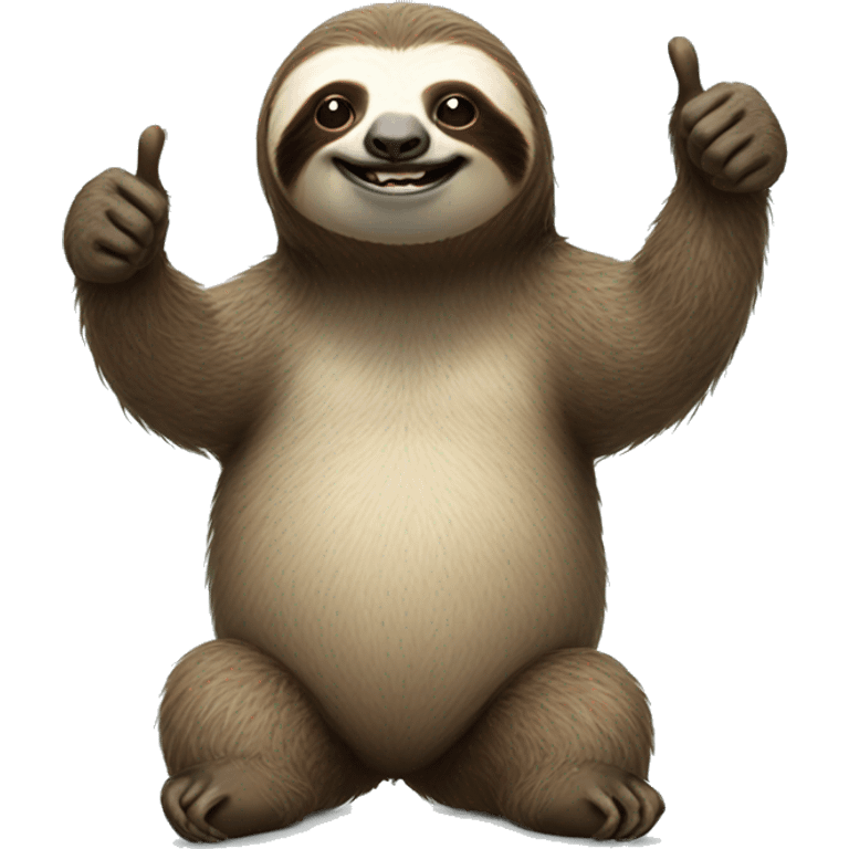 thumbs up sloth, realistic emoji