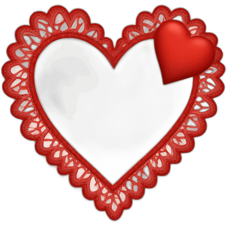 Red lace heart frame  emoji