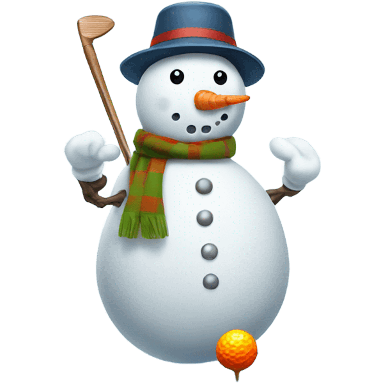 Snowman playing golf  emoji