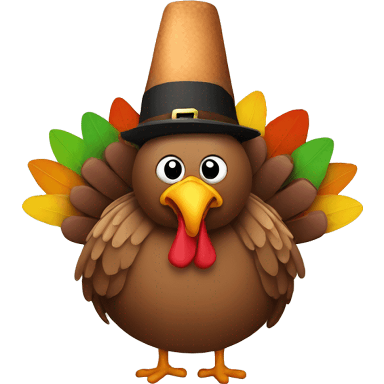 Turkey wearing a turkey hat emoji