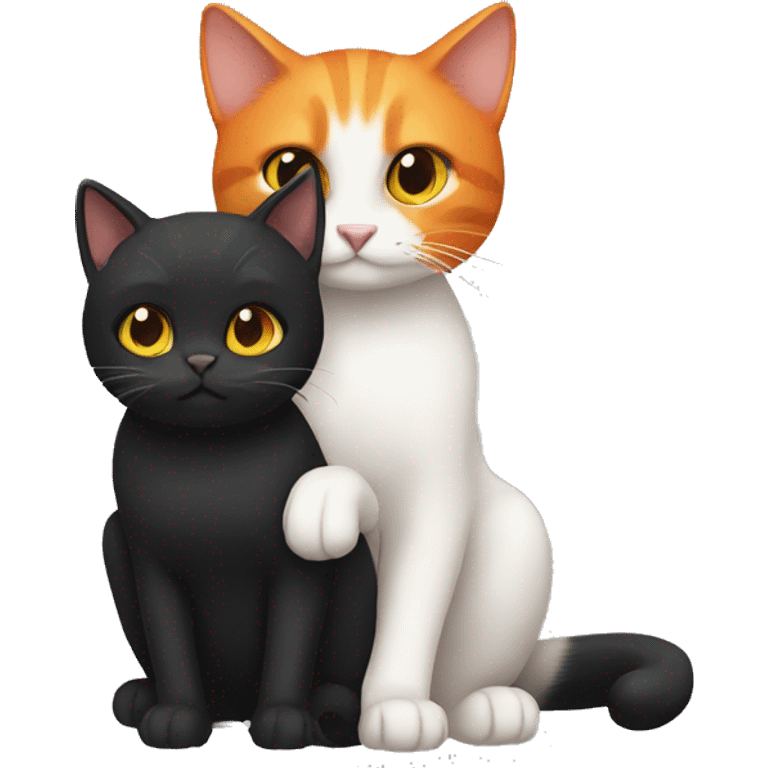 Black cat and orange cat emoji