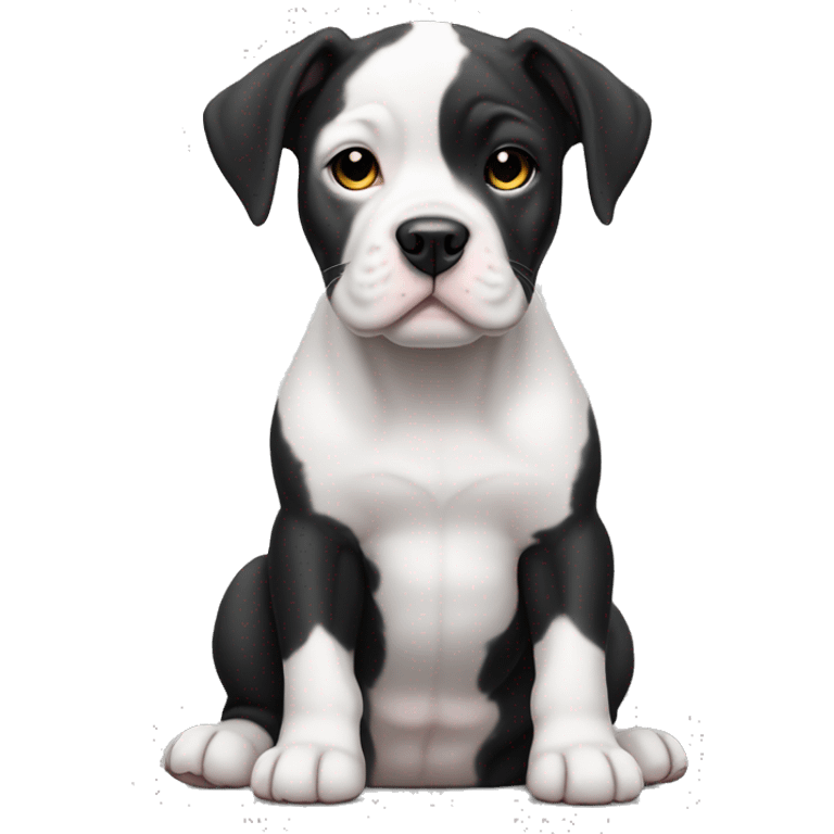 Black and white English staffordshire puppy full body emoji