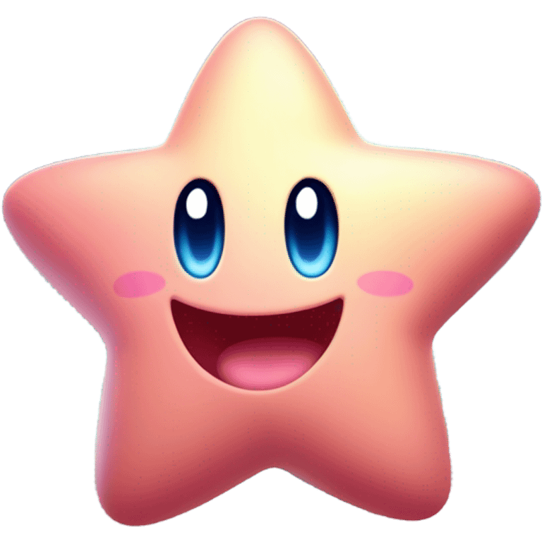 cute happy classic Kirby jumping on a star emoji