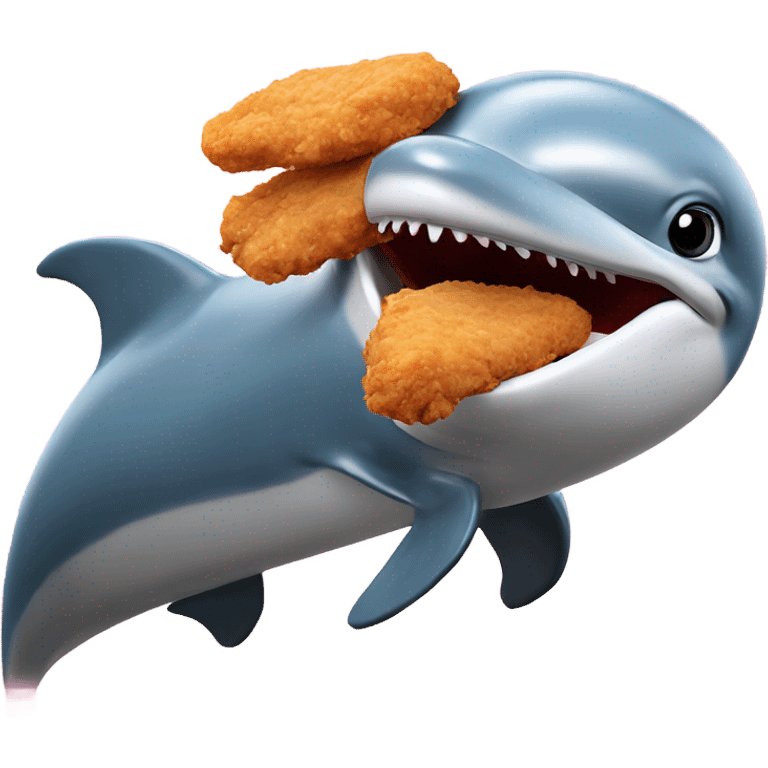 Dolphin eating kfc fried chicken  emoji