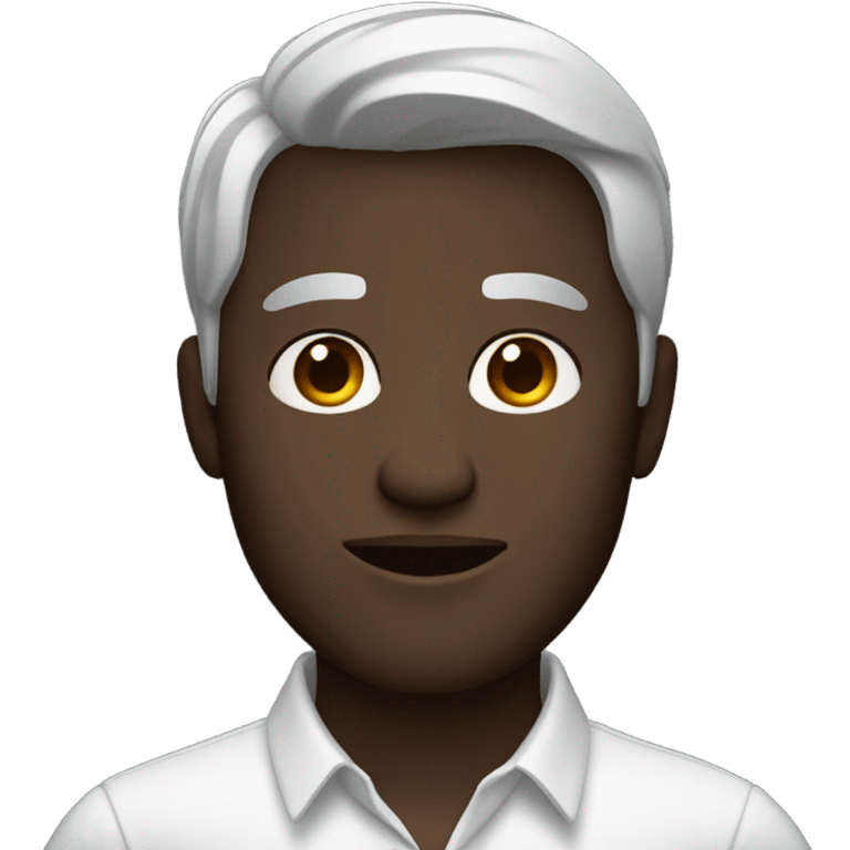 dark-skinned male in white shirt emoji