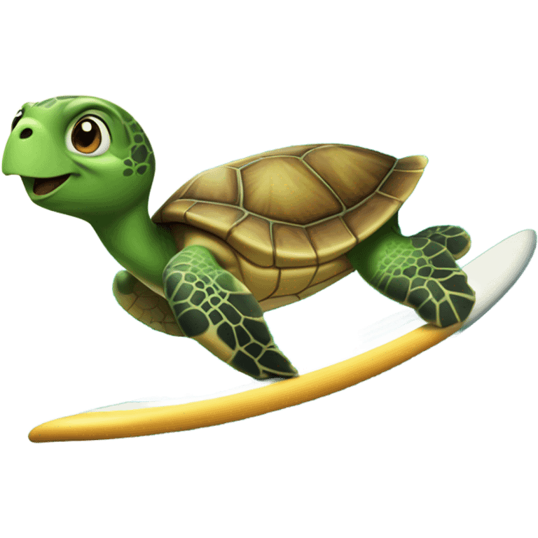 Sea turtles on surf board emoji