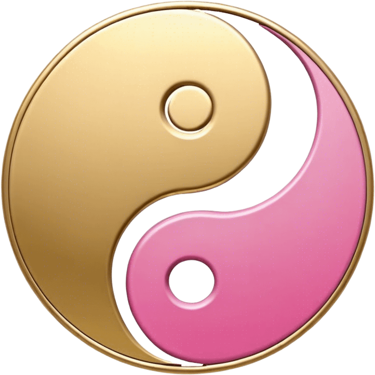 Yin Yang gold and pink emoji