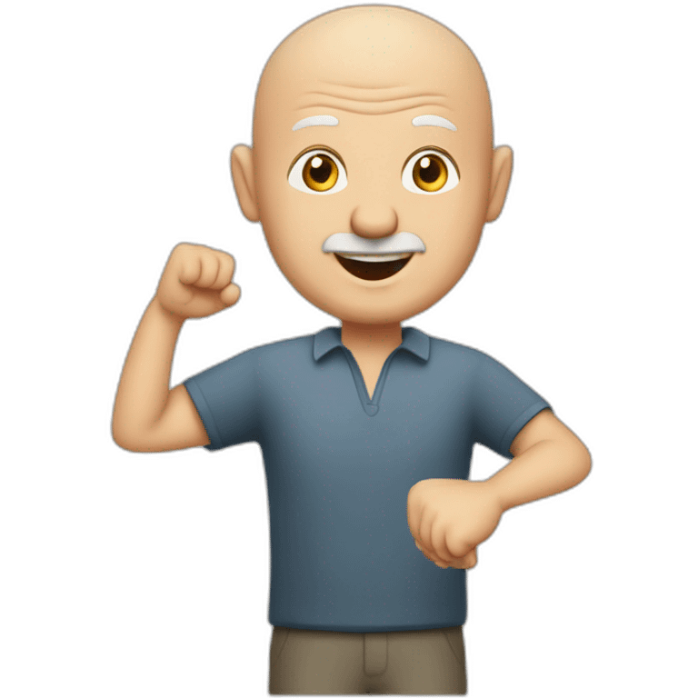 European bald IT guy in his sixties playing darts emoji