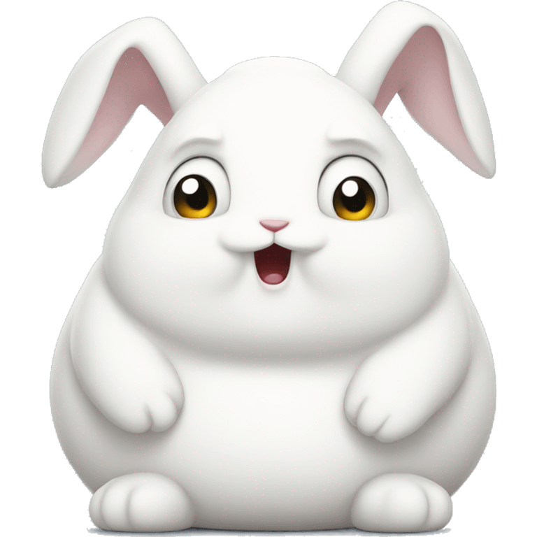 Angry chubby white bunny  emoji