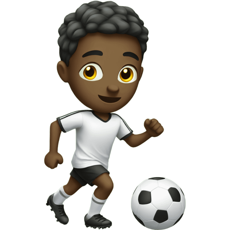 white kid playing soccer  emoji