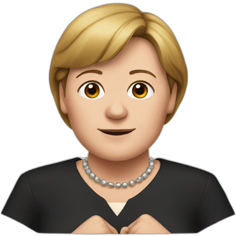 merkel holding her hands in the triangle emoji