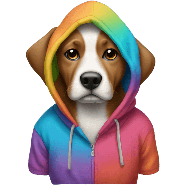 Dog wearing hoodie emoji