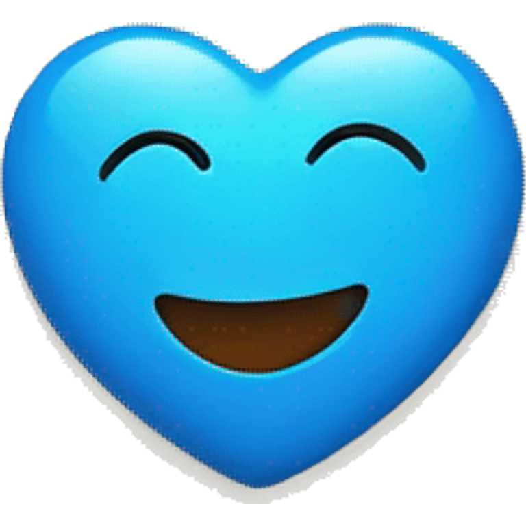 Smile face with a blue heart  emoji