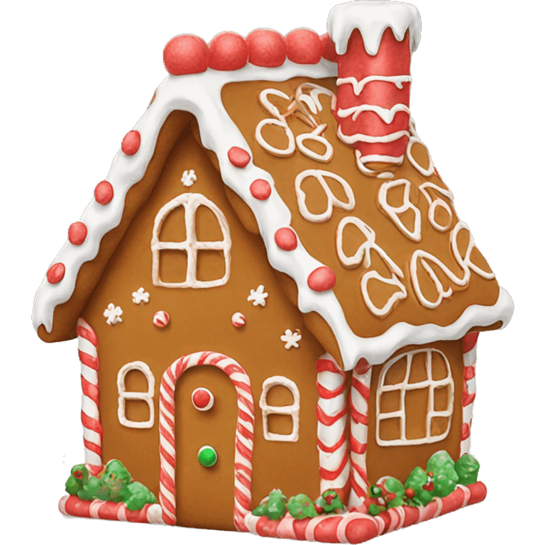 Gingerbread house with red icing  emoji