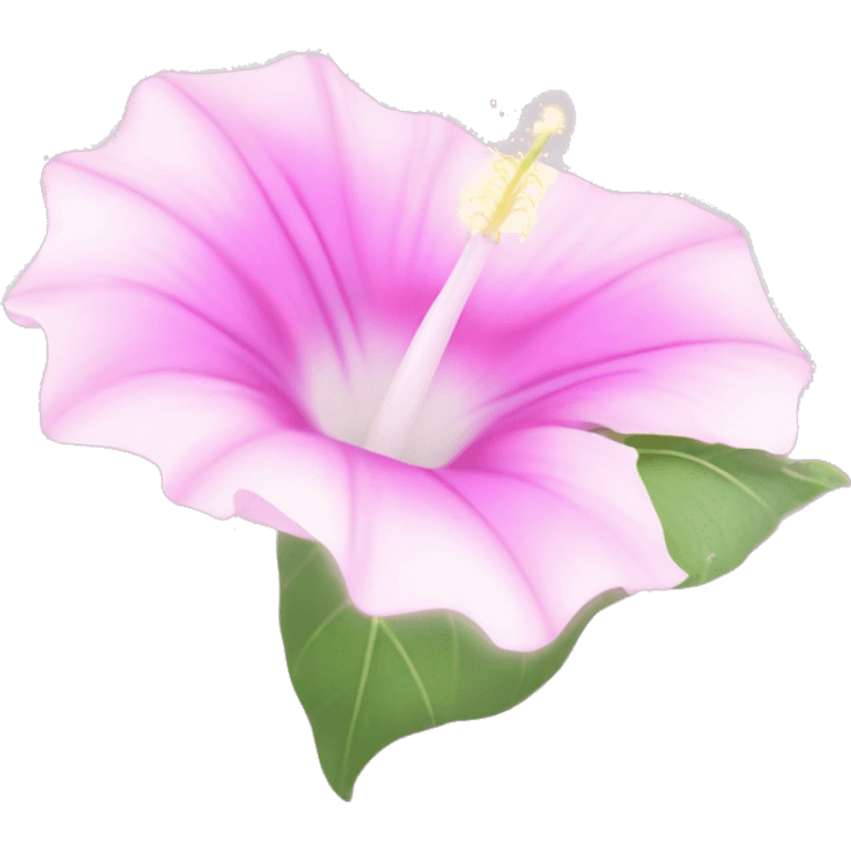 Morning Glory "A pastel pink morning glory with softly glowing trumpet-shaped petals, surrounded by a faint sparkle and a dreamy light effect." emoji