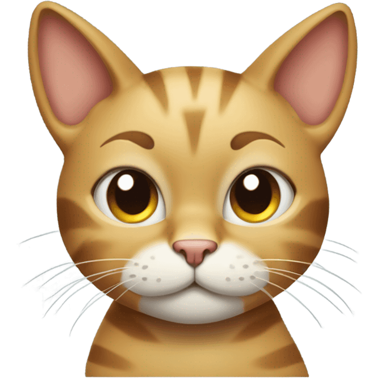 A cat smirking mischievously with one eyebrow raised emoji