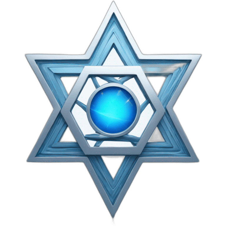 blue and silver jewish star laser emoji