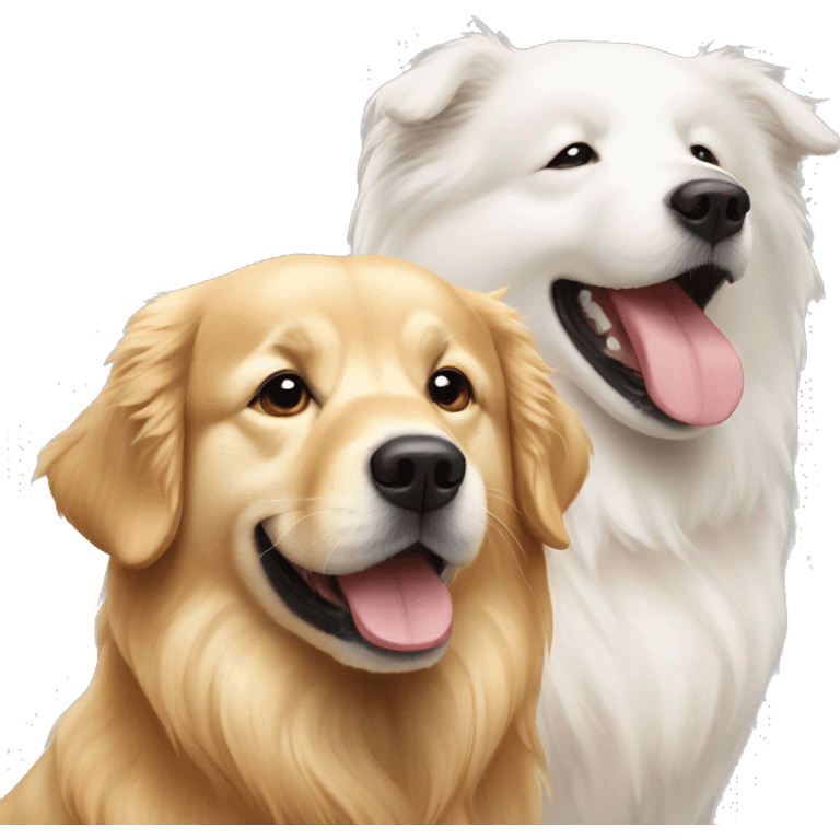 Golden Retriever and Samoyed emoji