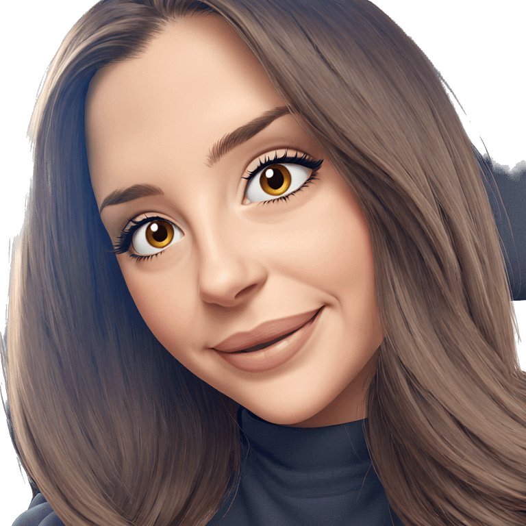 smiling girl portrait with brown hair emoji