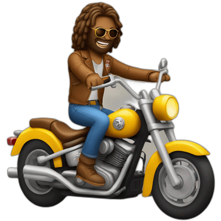 hippie riding a motorcycle emoji