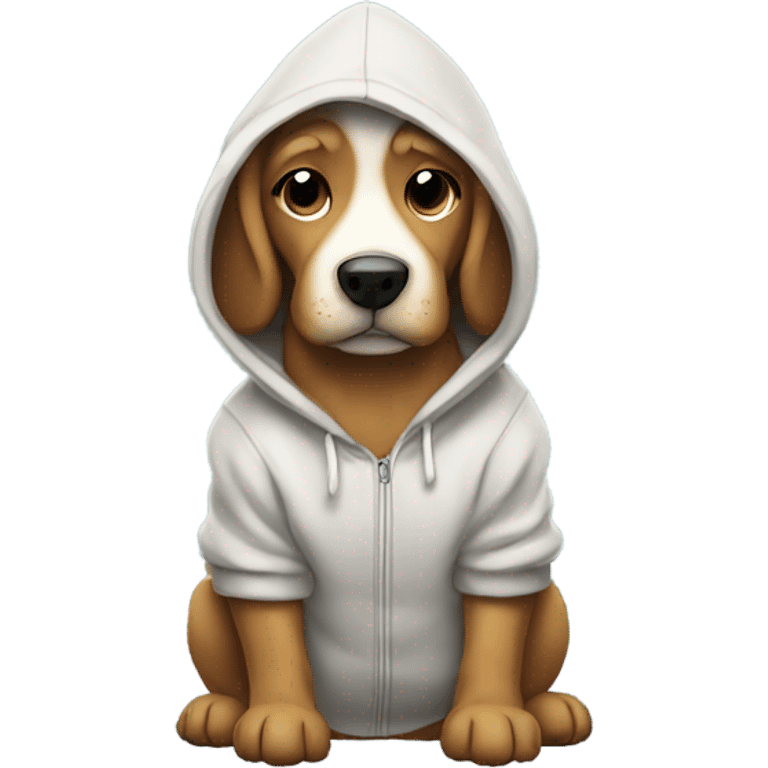 Dog wearing a hoodie  emoji