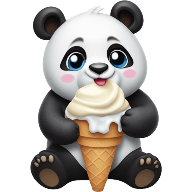 Panda eating ice cream emoji