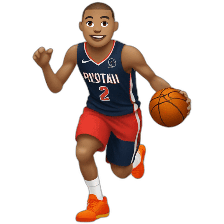 Kylian Mbappé jouant au basket emoji