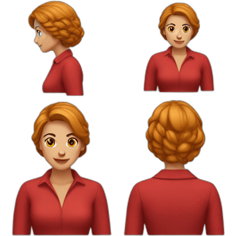 Mujer pelo rojo corto y liso emoji