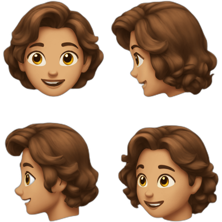 beast from beauty and the beast brown haired emoji