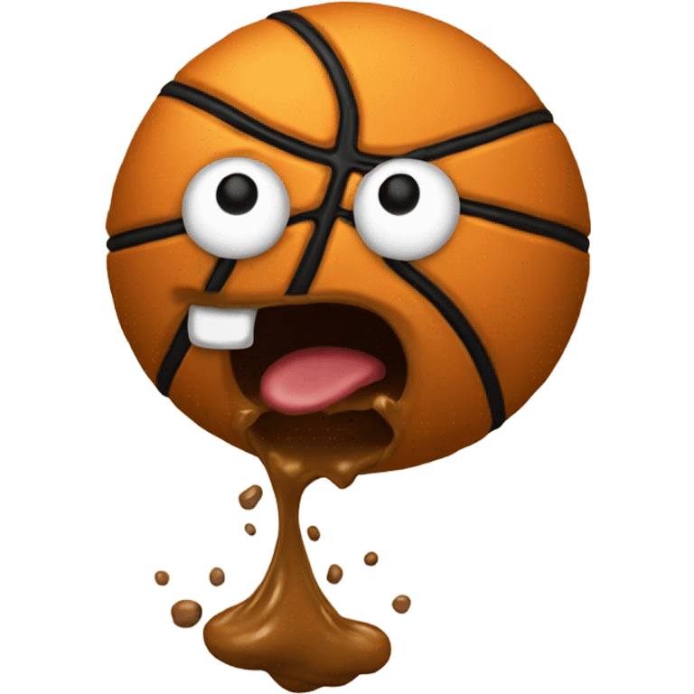 Poop shooting a basketball  emoji