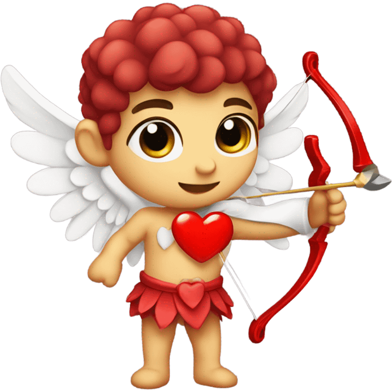 cupid cute with a bow with heart red emoji