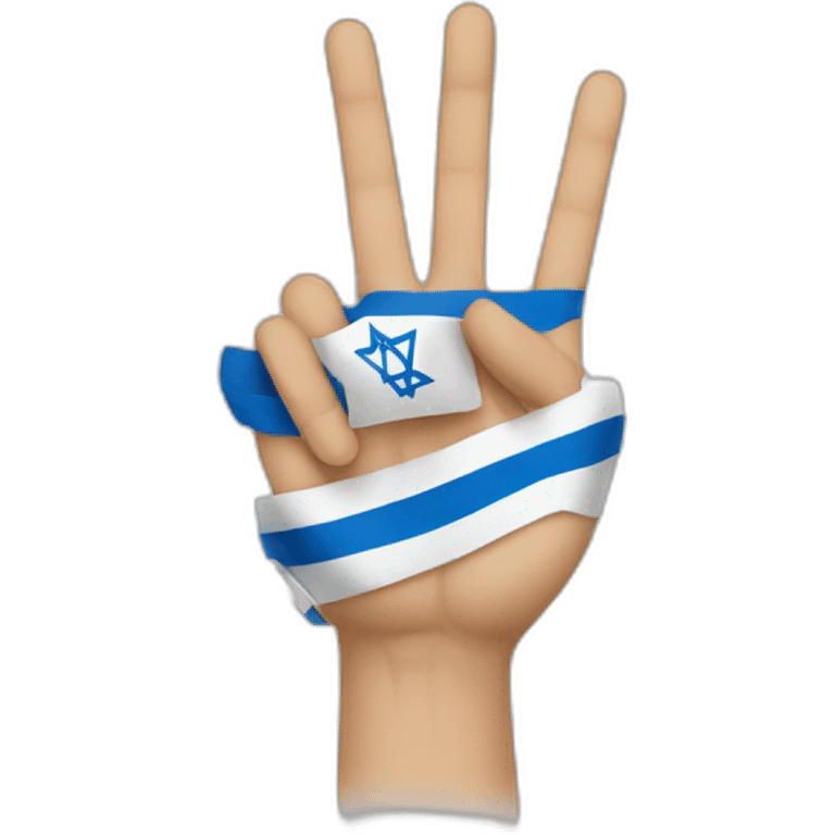 Israel flag and Hand peace sign emoji