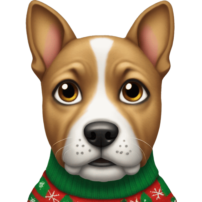 dog wearing an ugly christmas sweater  emoji