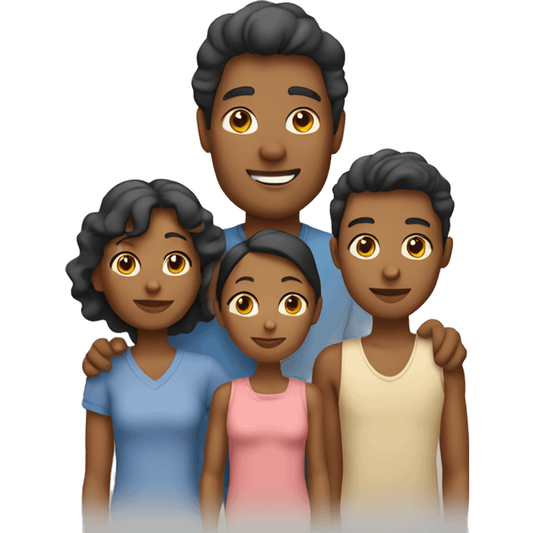 family of 4 tan skin emoji