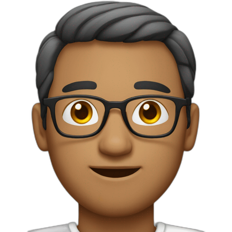 indian man fair skin salt and pepper hair half-rimmed glasses emoji