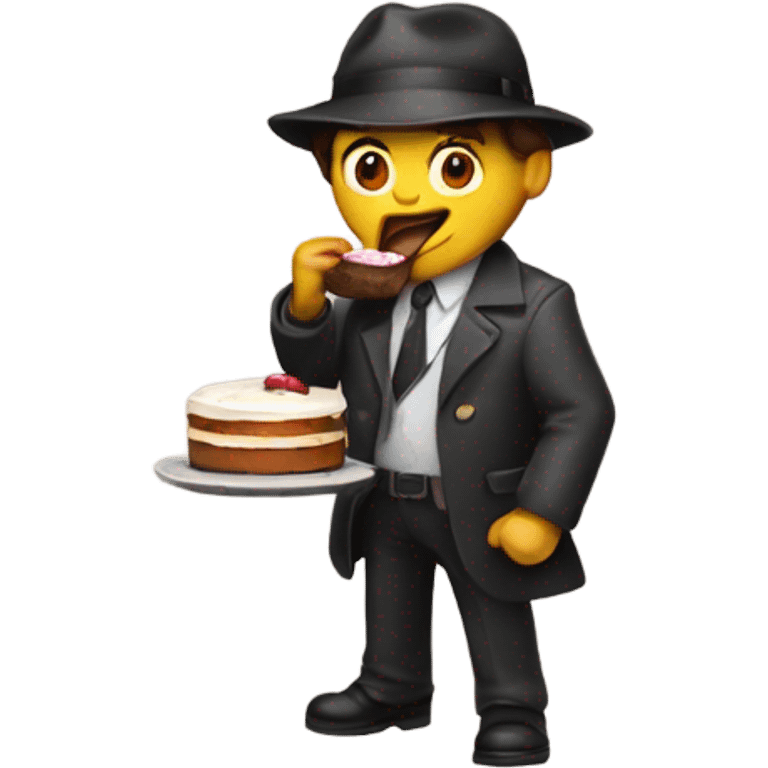 Detective eating cake emoji