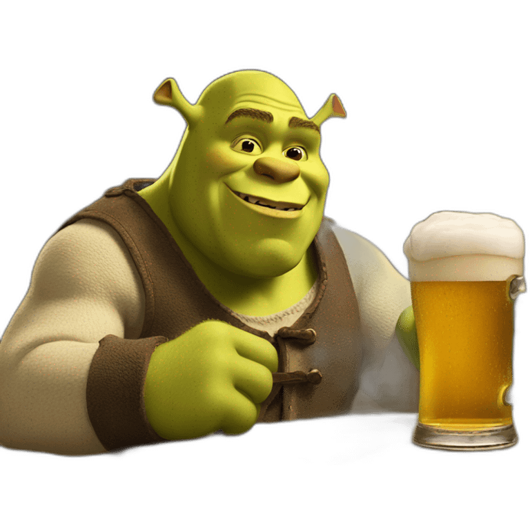 Shrek qui boit une bierre emoji