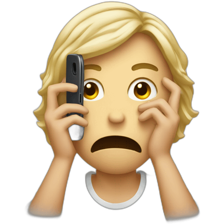 exasperated person holding a phone in front of their face emoji