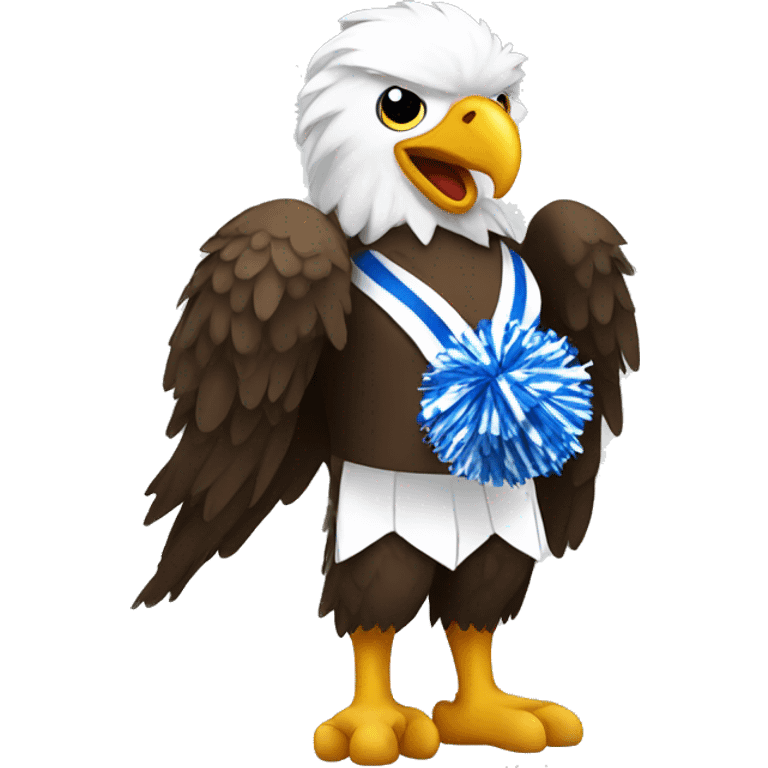 eagle holding cheerleading pom poms emoji