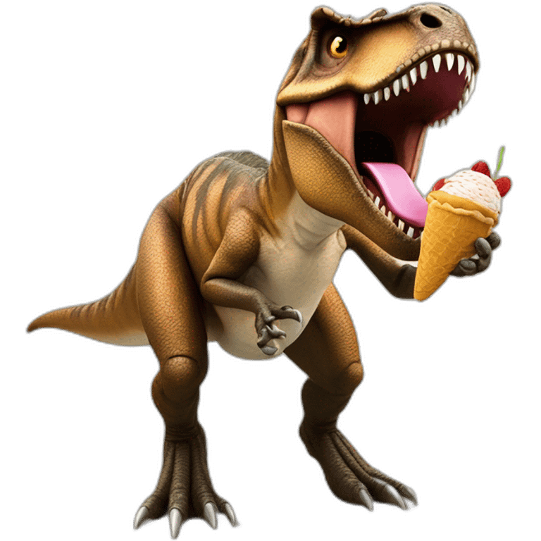 T-rex sucking icecream emoji