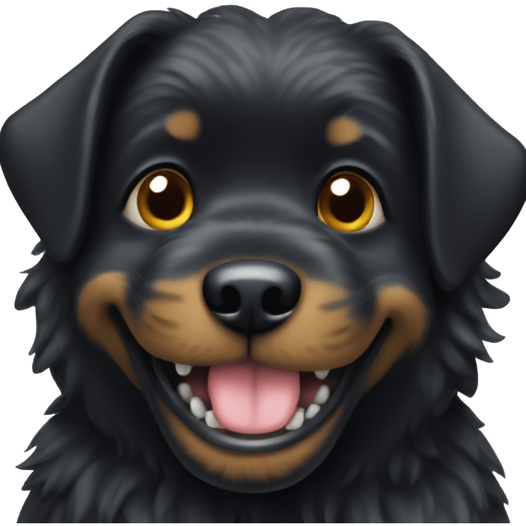 Little black dog with teeth emoji