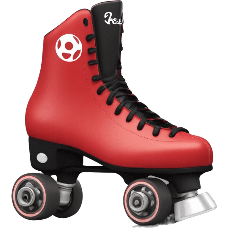 Red Riedell rollerskate with jamplug and fomac wheels emoji