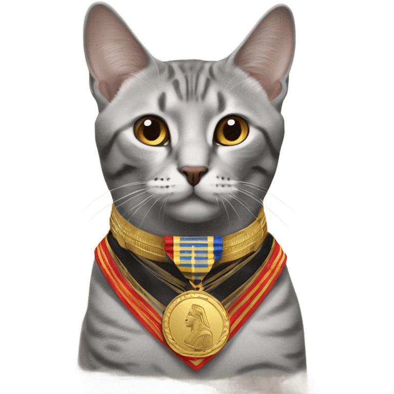 War veteran General Egyptian Mau with medals emoji