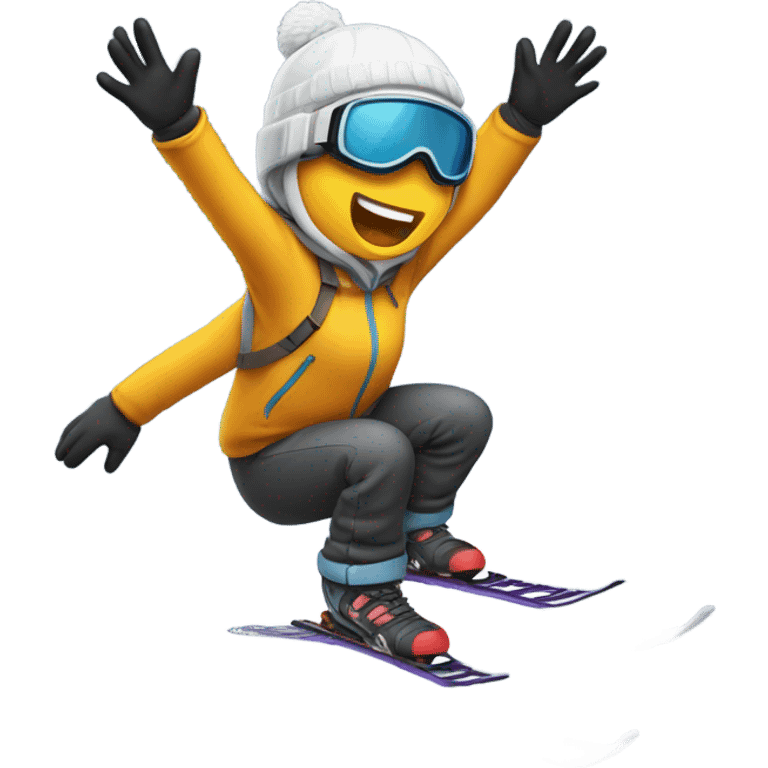 Skier throwing up emoji